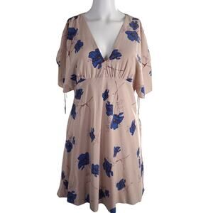Free People Floral Dress - Size 8 - Tan and Blue